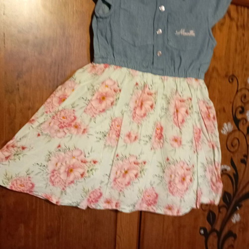 Alouette children's dress like new for 3 years with denim bust and lined skirt