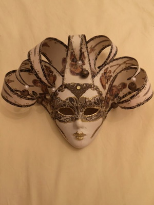 Handmade porcelain mask from Venice, 30x30 cm
