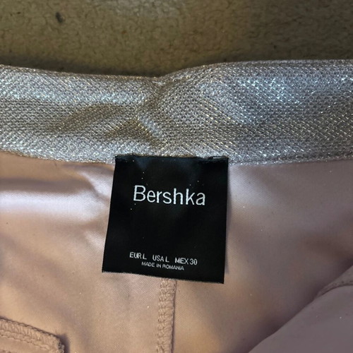 Bershka glitter pants used, gray silver, size L