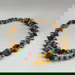  Art Deco Murano Venetian Colorful Glass Beaded Necklace Vintage Antique Jewelry decade 1940΄
