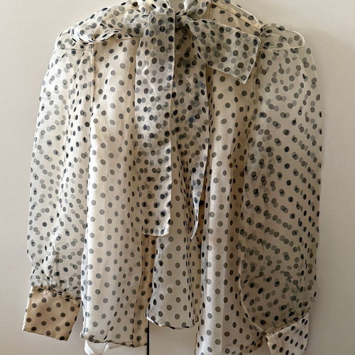 Zara beige shirt with black dots like new, size S