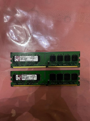 Ram DDR2 2x1GB Kingston kvr667d2n5/1g σαν καινούργιο