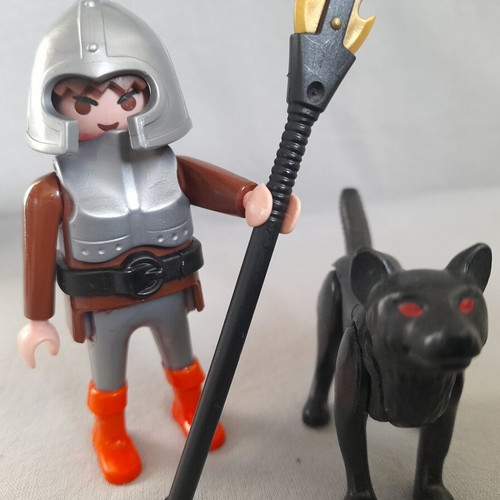 Playmobil knight with wolf used set