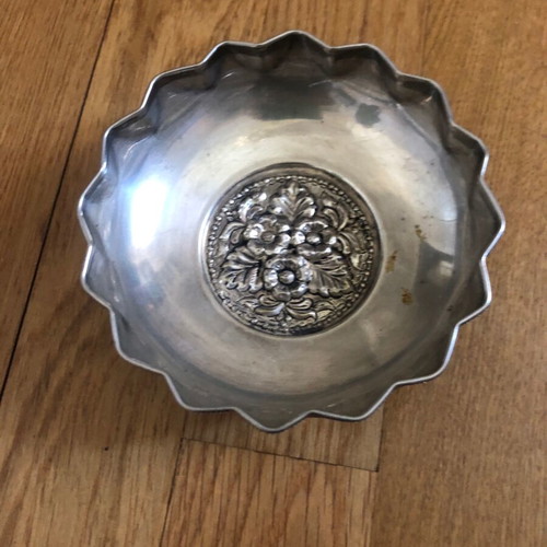 Silver-plated vintage bowl used, antique era