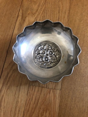 Silver-plated vintage bowl used, antique era