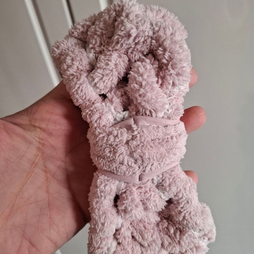 Self Care Hair Set Pink like new with fluffy headband and velvet scrunchie