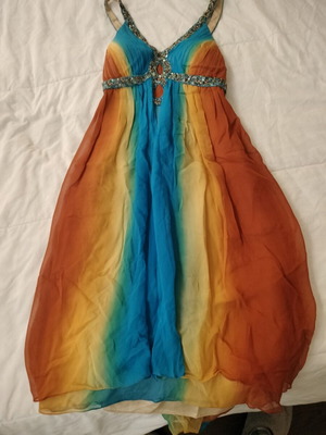 Raxevsky dress like new with beads, multicolor