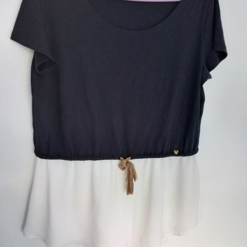 Summer blouse new black and white, size L