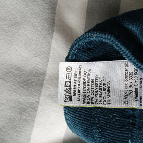 Marks & Spencer corduroy pants indigo like new, size 34