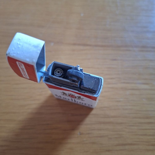 Marlboro Collectible Metal Gas Lighter Used