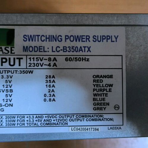 Computer power supplies used, pack of 4, low power