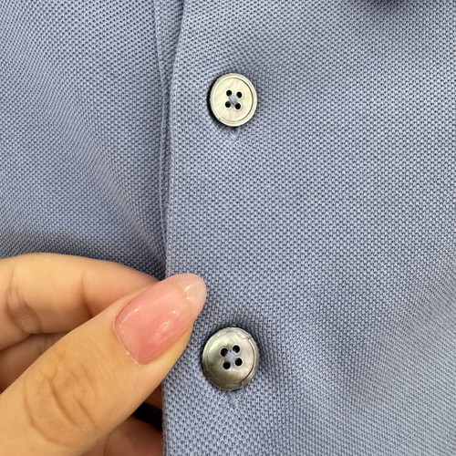 Hermes H Embroidered Buttoned Polo Shirt L Like New Turquoise