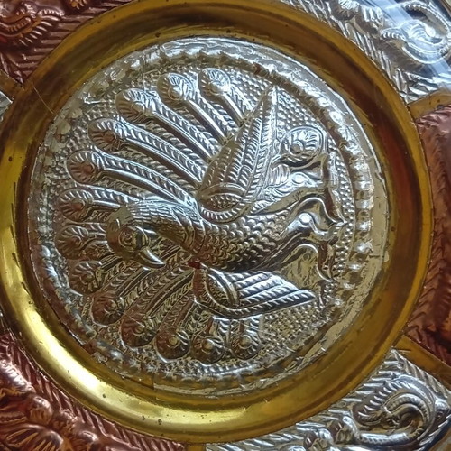 Wall plate silver, copper, brass 12.5 cm