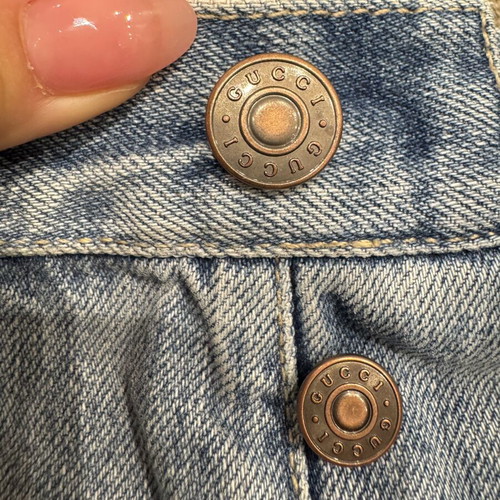 Gucci Distressed Denim Shorts Size 27 Never Worn Light Blue