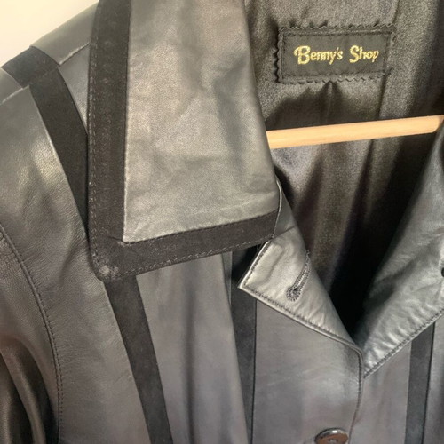 Leather coat like new, size L, black, from Constantinople