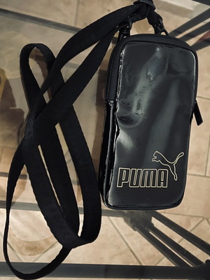 Puma Core Up Sling Bag, black glossy, adjustable strap