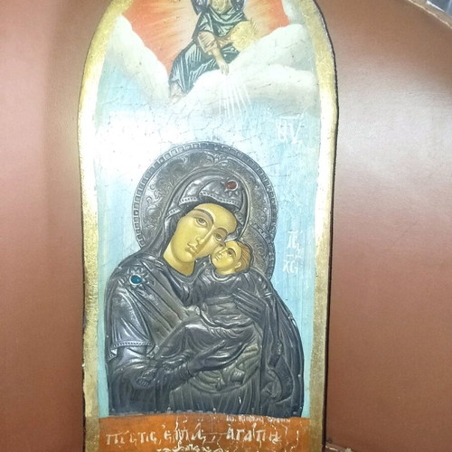 Traditional handmade icon Xanthaki 950 silver like new