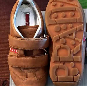 Παιδικό ζευγάρι 100% δερματινα παπούτσια PRADA ( για αγόρι), Νο 24. Χρώμα: ταμπα..