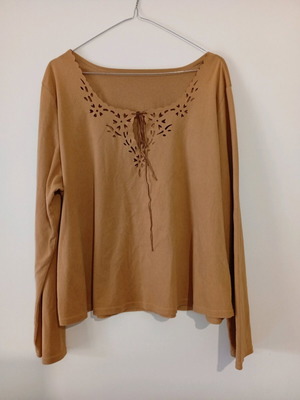 Oversize γυναικεία μπλούζα 5XL καφέ καμηλό, καινούρια χωρίς ετικέτες