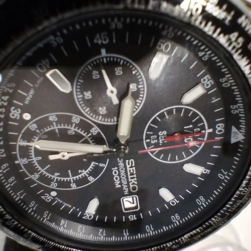 Seiko Flightmaster pilot quartz chronograph 100m wristwatch used
