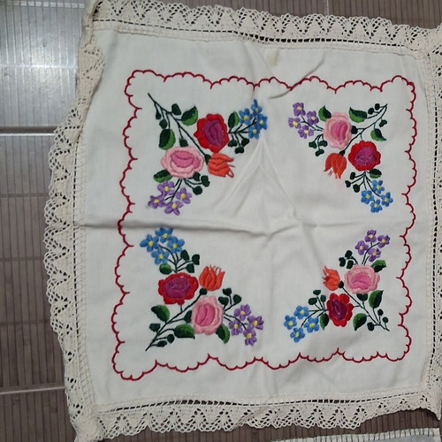 Vintage embroidered tablecloth, handmade