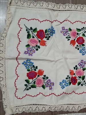 Vintage embroidered tablecloth, handmade