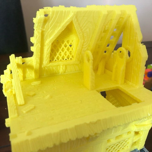 Black Scrolls Ruined Windmill 3D Printed Model used, modular parts