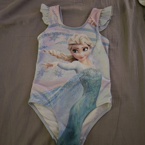 Frozen Elsa Girls' Swimsuit like new, size 4-6, blue