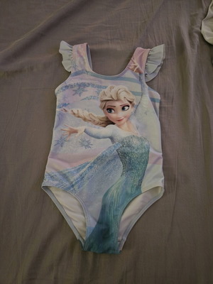 Frozen Elsa Girls' Swimsuit like new, size 4-6, blue