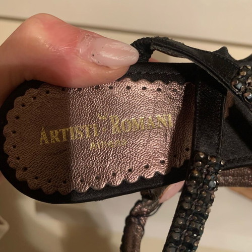 Artisti Romani sandals with black Swarovski, new, size 37