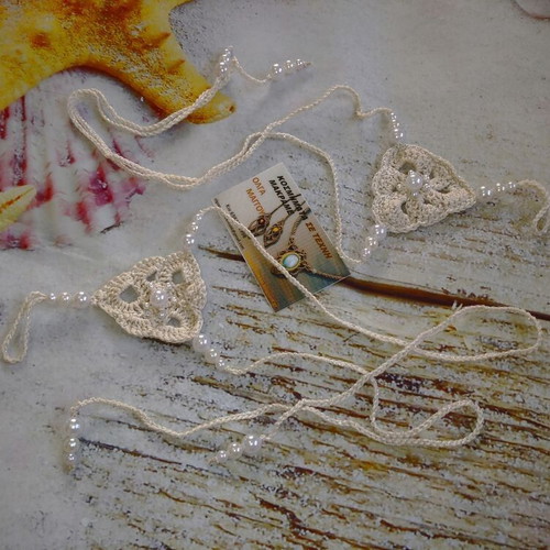 Barefoot foot jewelry with beige pearls new