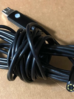 Usb endoscopic camera used with long flexible cable and led light