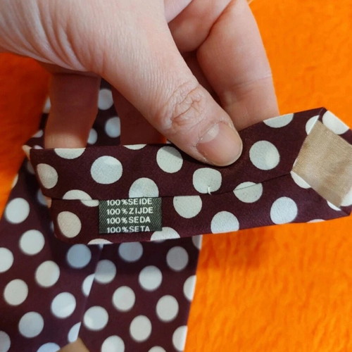 Vintage Mexx Fashion polka dot tie new, burgundy and white