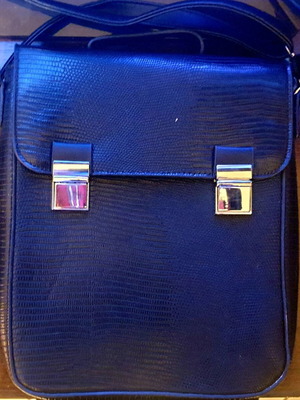 Δερμάτινη τσάντα ώμου καινούργια μαύρη