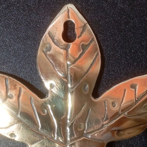 Vintage brass wall hook with leaves used