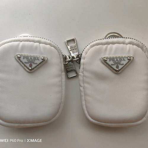 Prada small wallets used, set of 2, white