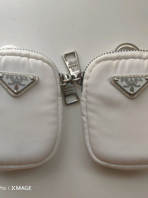 Prada small wallets used, set of 2, white