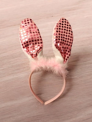 Pink Bunny Ears Decorative Headband Like New
