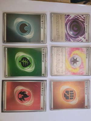 Pokemon energy cards new 6 holo and reverse holo