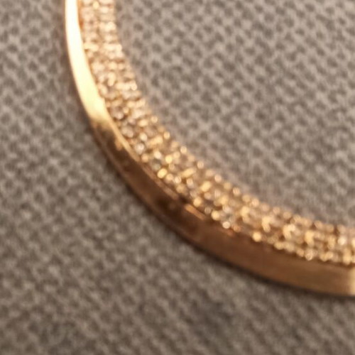Hoop earrings with rhinestones like new, gold color