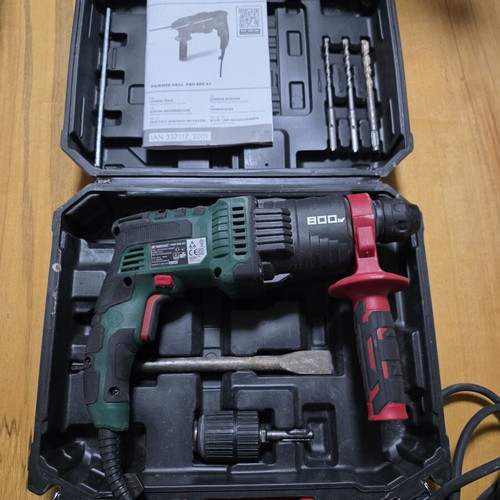Parkside rotary hammer drill used, full set