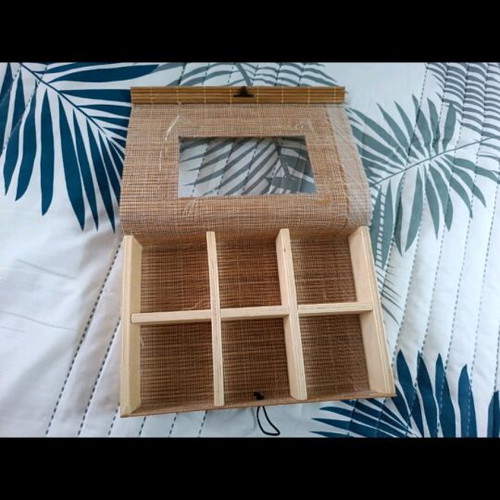 Bamboo storage boxes like new, set of 3 pieces