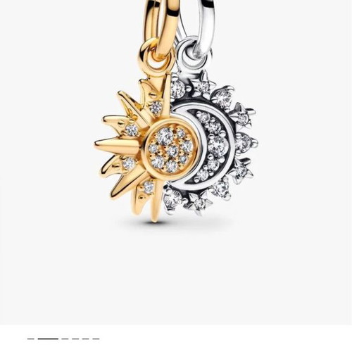 Pandora Moon Sun Duo Set new, 925 silver with 14K gold plating