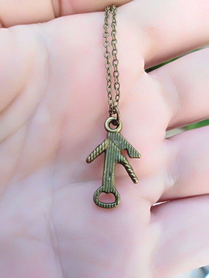 Vintage pocket knife necklace handmade in bronze color with chain