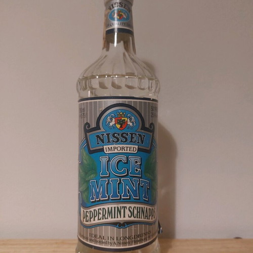 Nissen Ice Mint Peppermint Schnapps bottle used