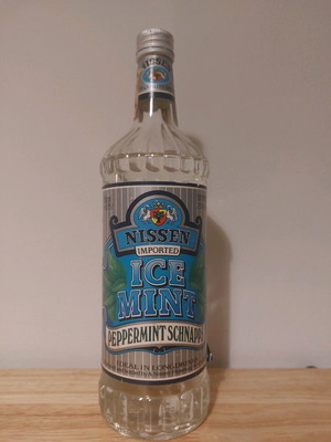 Nissen Ice Mint Peppermint Schnapps bottle used
