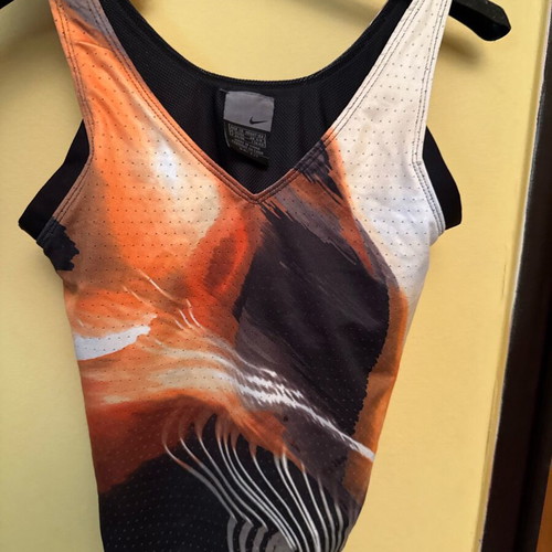 Nike Sport Tank Top like new, black and multicolor abstract design