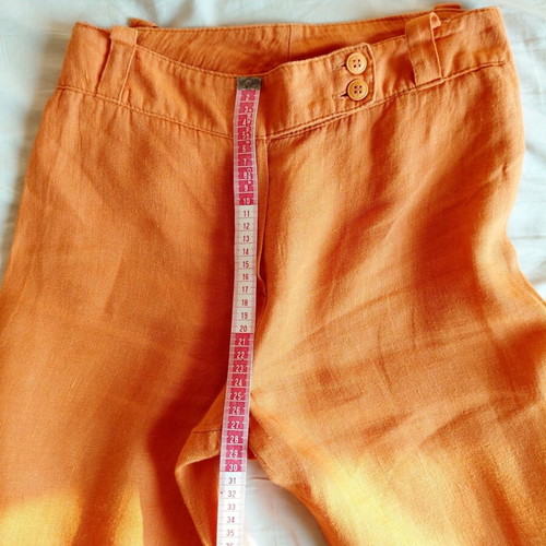 Vintage linen pants XS, like new, orange