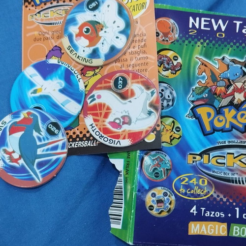 Pokémon tazos new sealed pack with 4 tazos and 1 checklist