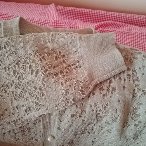 Zara cardigan like new, knitted gray-green with pearl buttons, size L